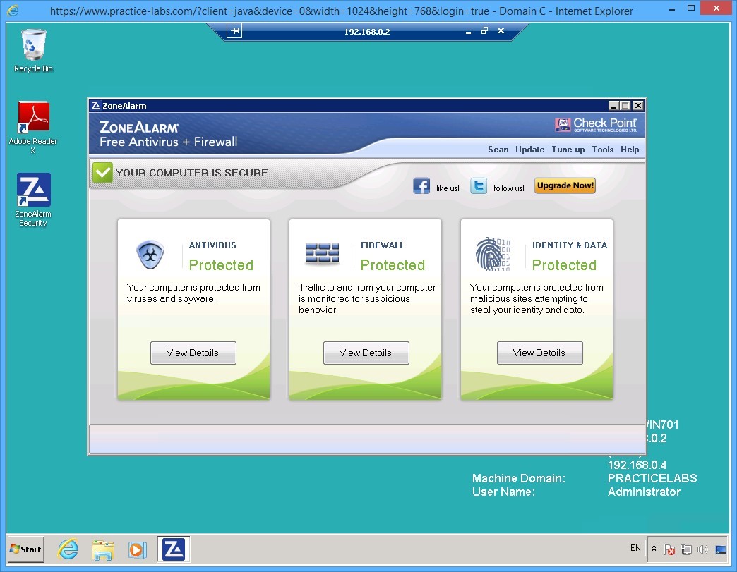 Practice Labs screenshot.